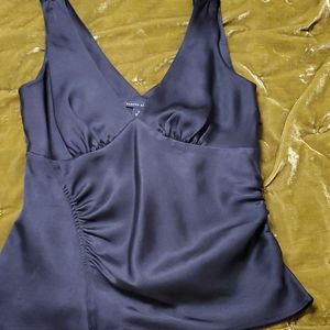 Black Satin Sleeveless Top